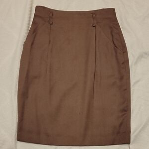 Elegant Brown Dividends Lined Women's Skirt
